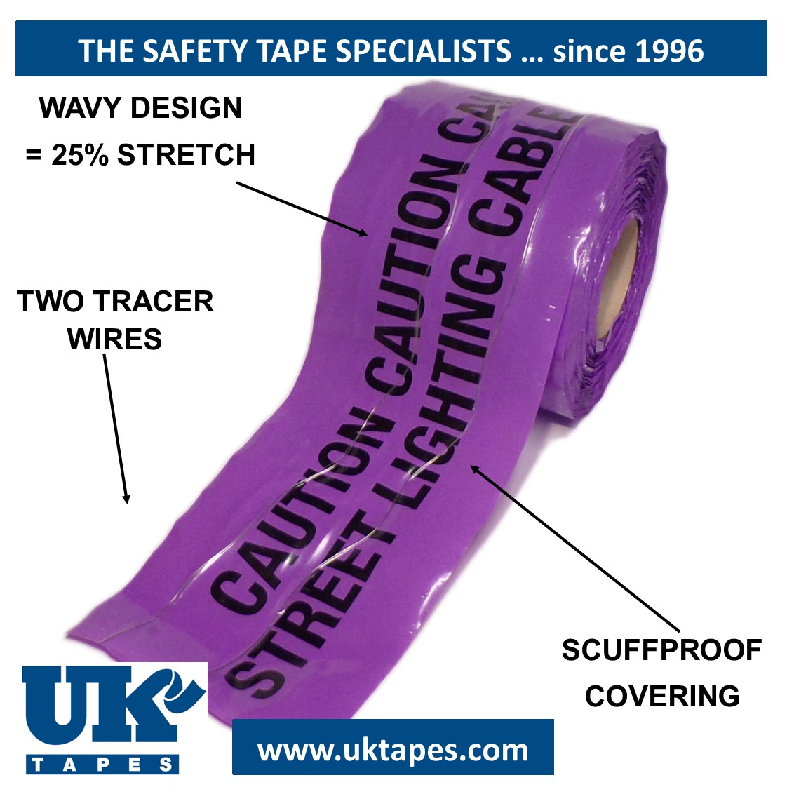 WAVEYWIRE&trade;  detection tape:  STREET LIGHTING CABLE