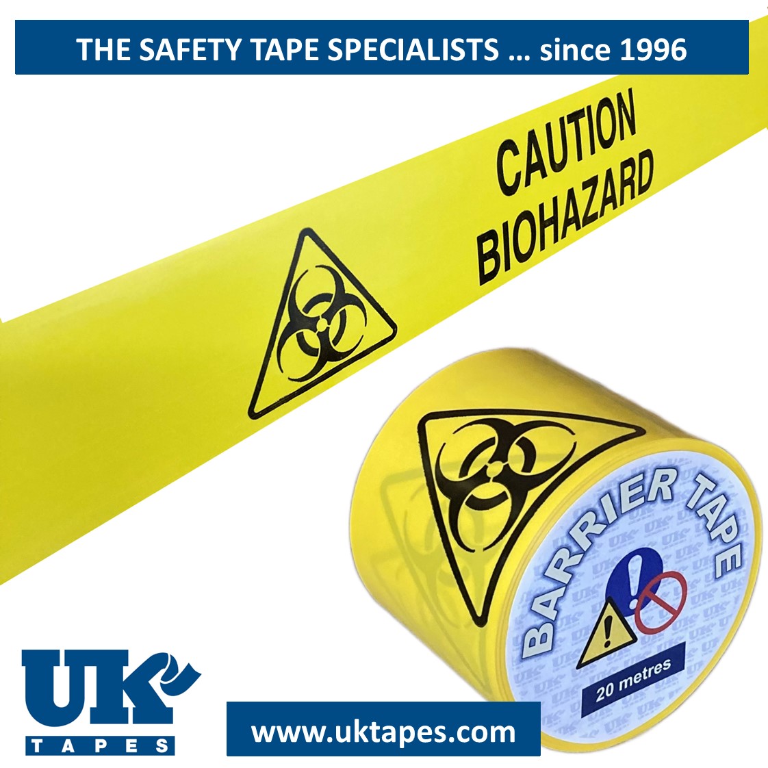 CAUTION BIOHAZARD barrier tape (20M)