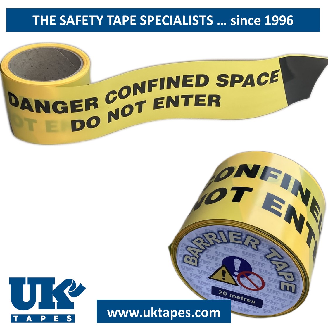 DANGER CONFINED SPACE DO NOT ENTER barrier tape (20M)