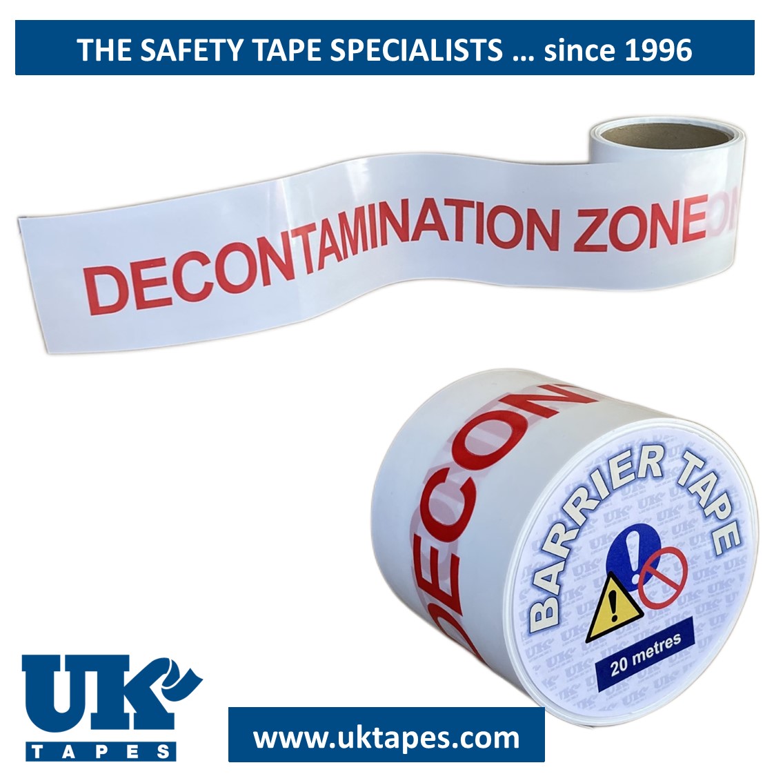 DECONTAMINATION ZONE barrier tape (20M)