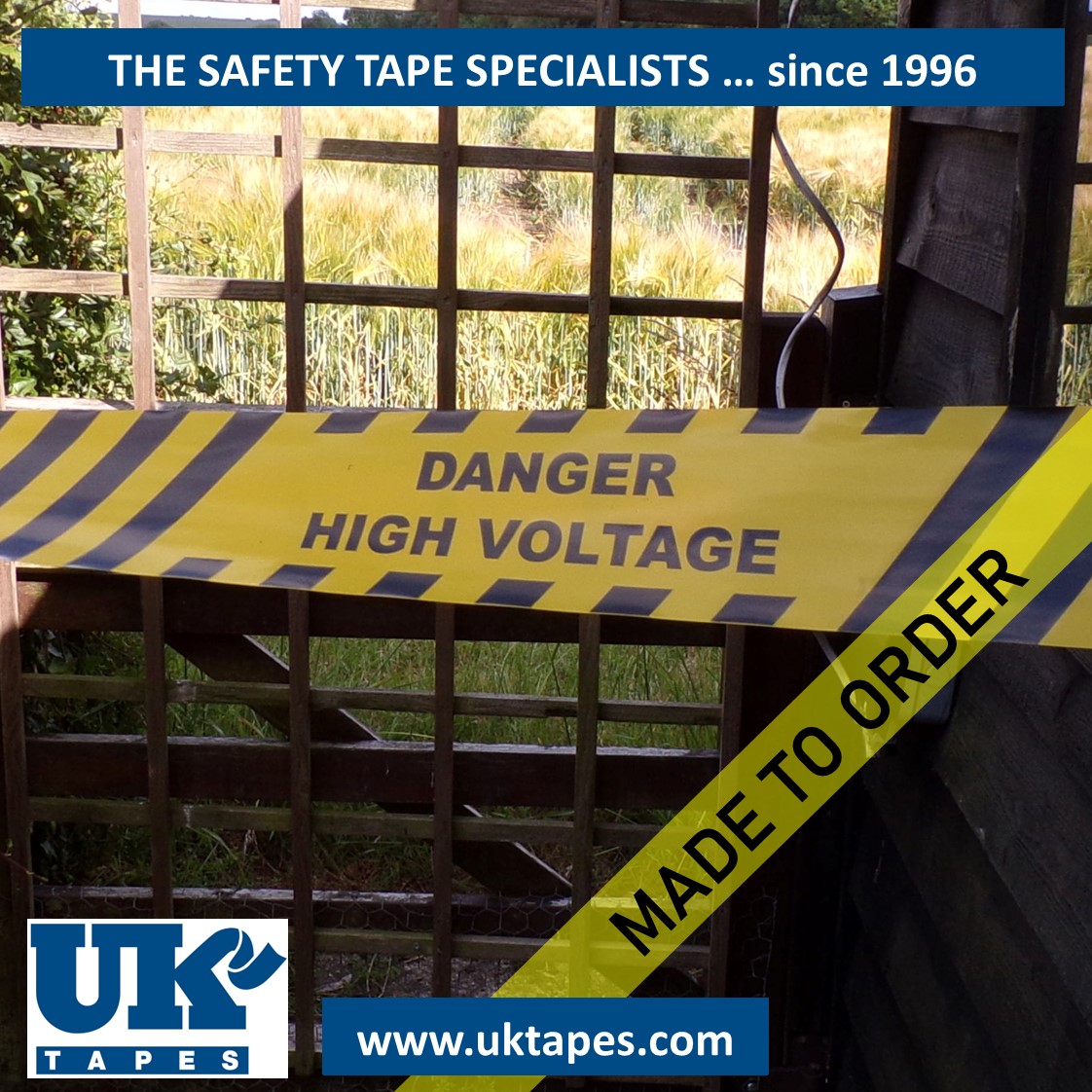 DANGER HIGH VOLTAGE barrier tape (200M)