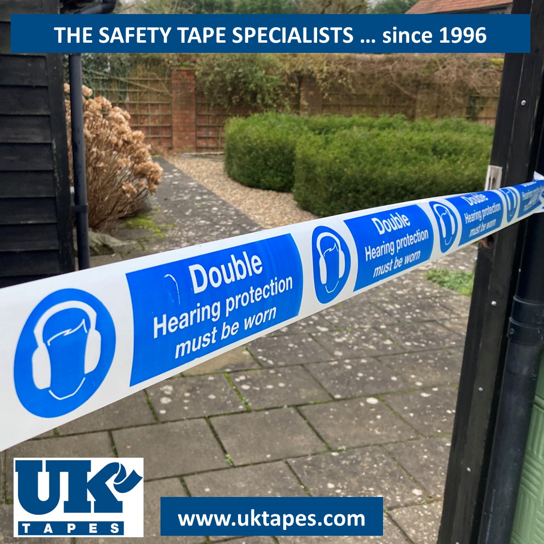 DOUBLE HEARING PROTECTION MUST BE WORN barrier tape (200M)