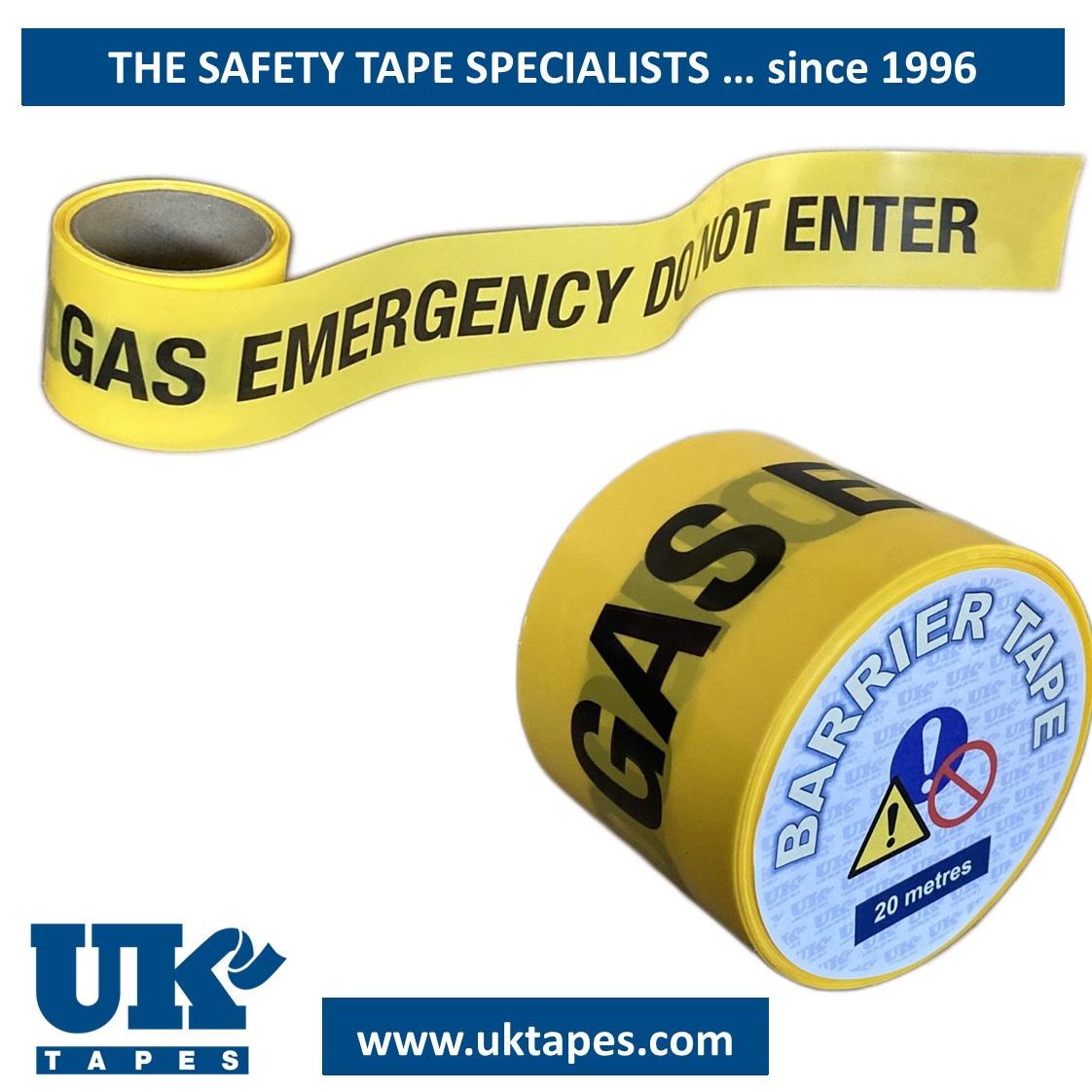 GAS EMERGENCY DO NOT ENTER barrier tape (20M)