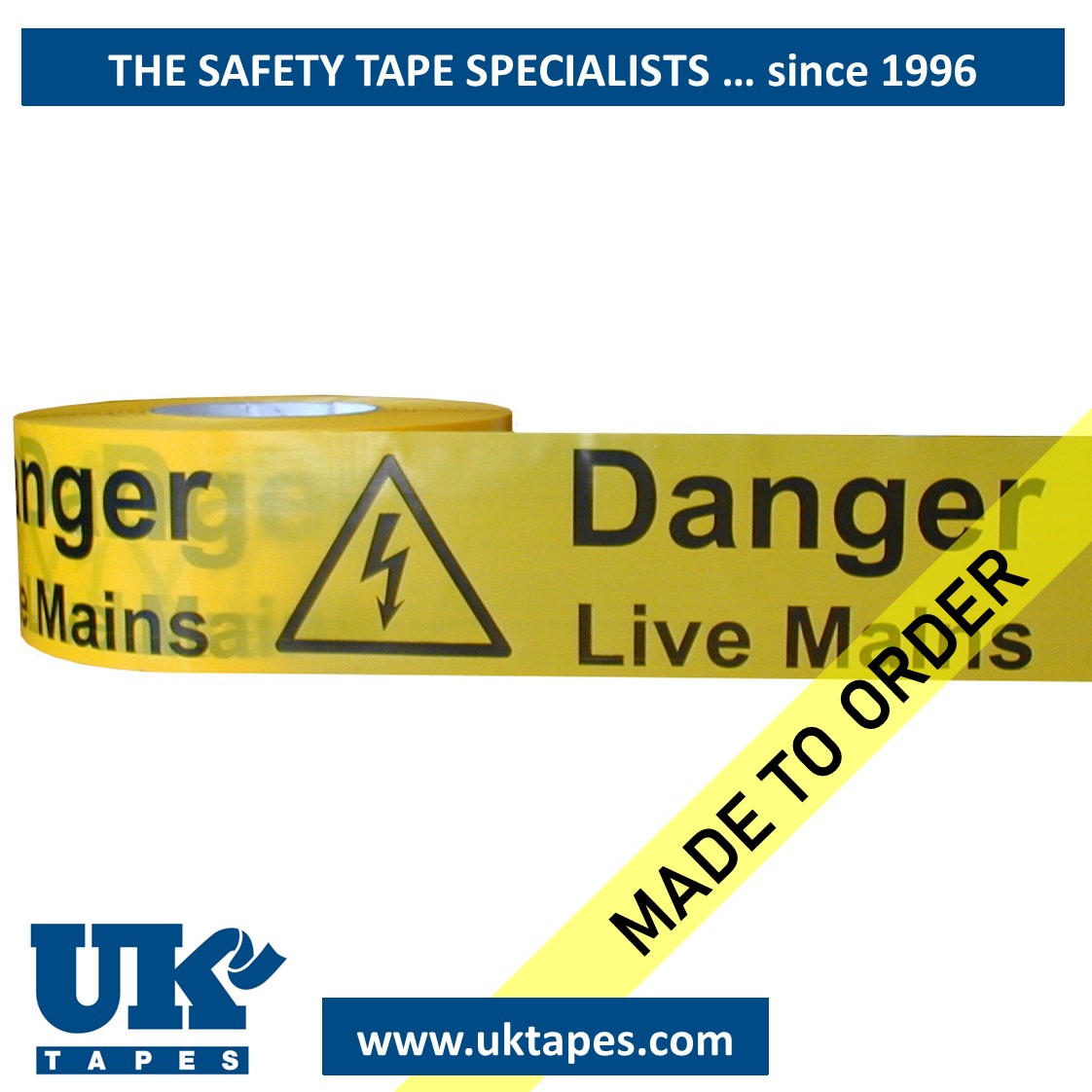 DANGER LIVE MAINS barrier tape (200M)