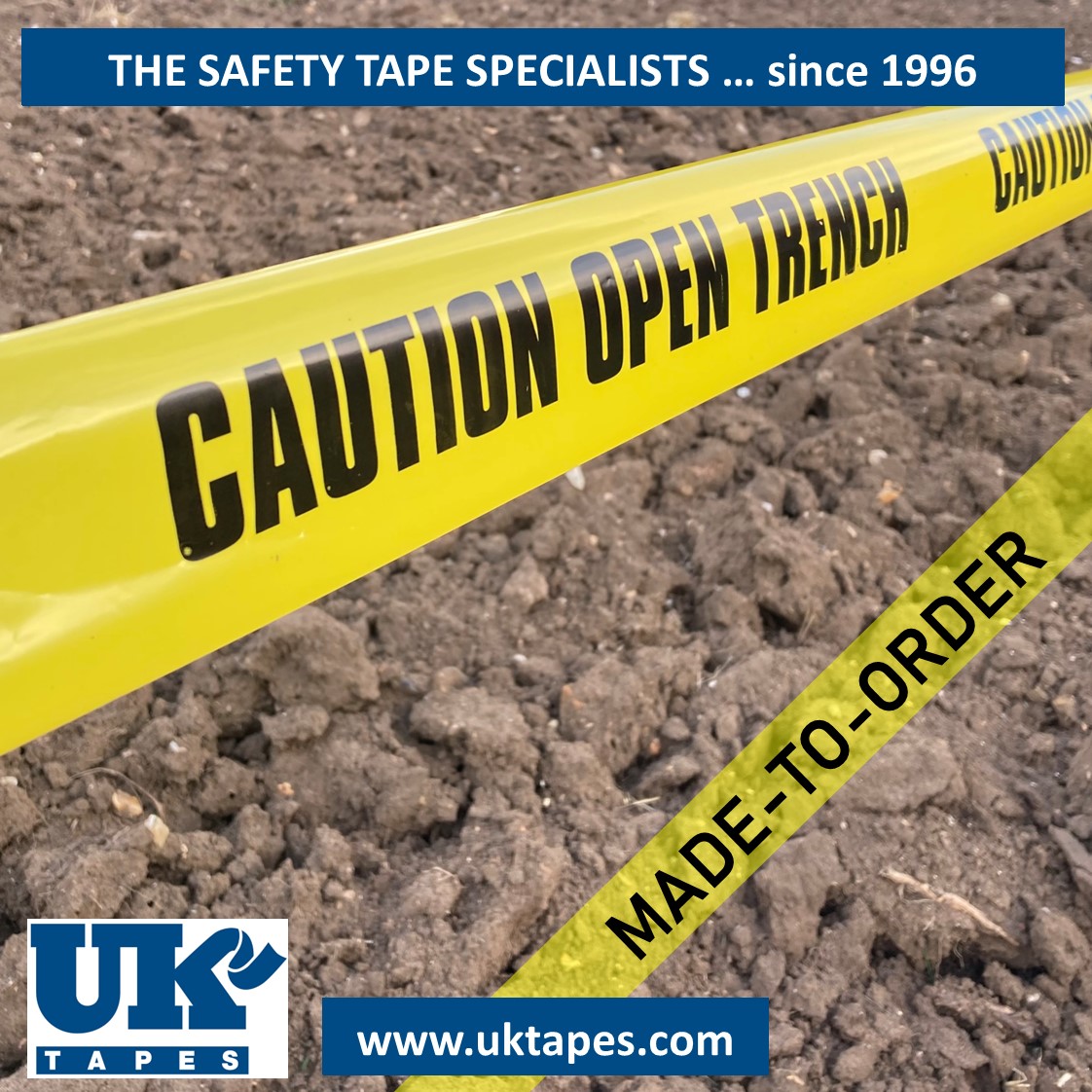 CAUTION OPEN TRENCH barrier tape (200M)