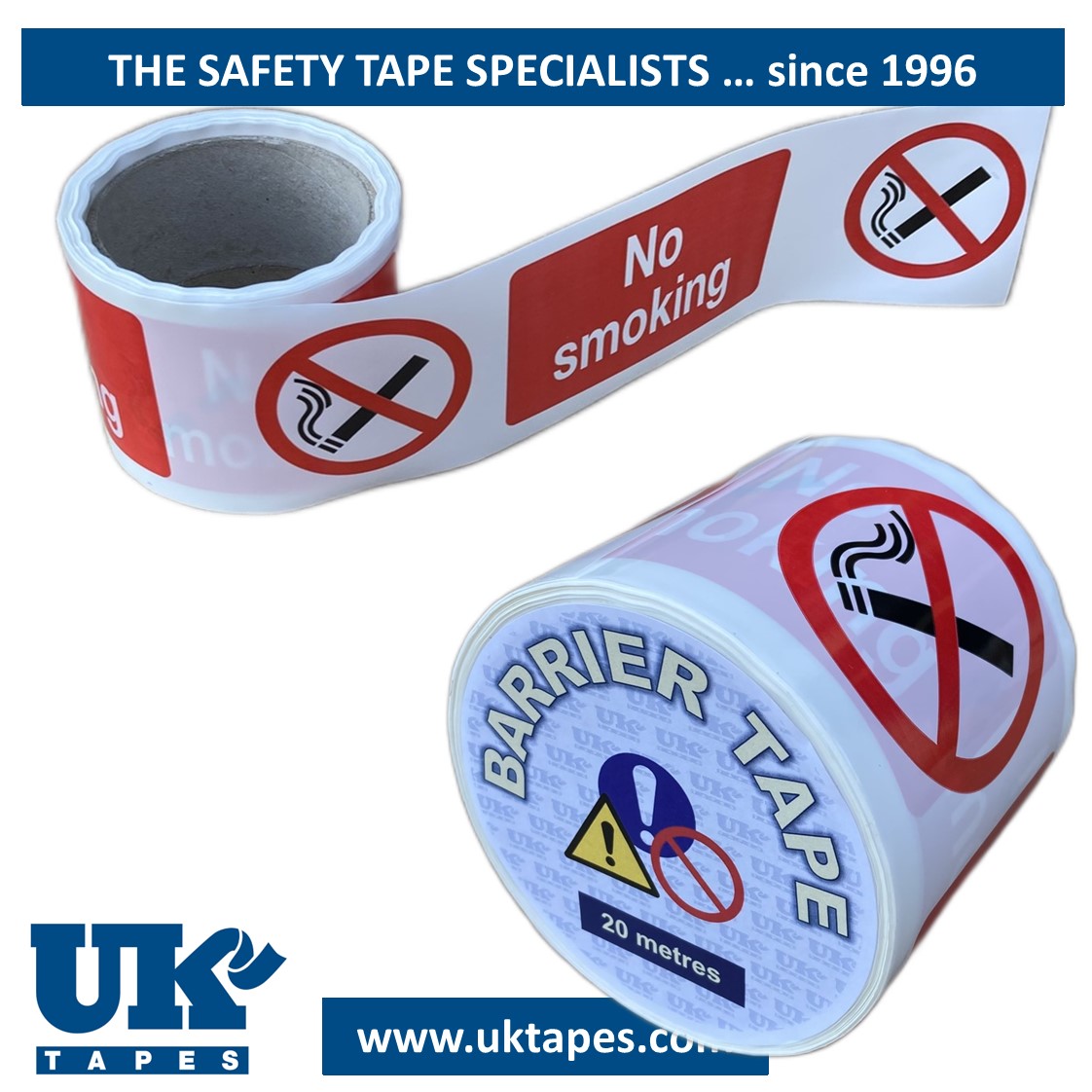 NO SMOKING barrier tape (20M)