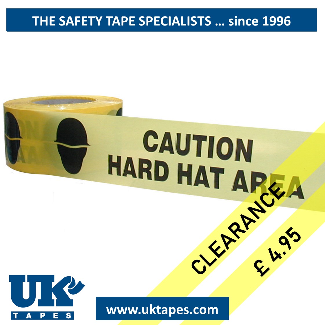 CAUTION HARD HAT AREA barrier tape (200M)