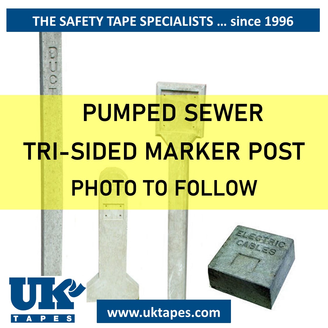 Concrete Tri-side Marker Posts: PUMPED SEWER