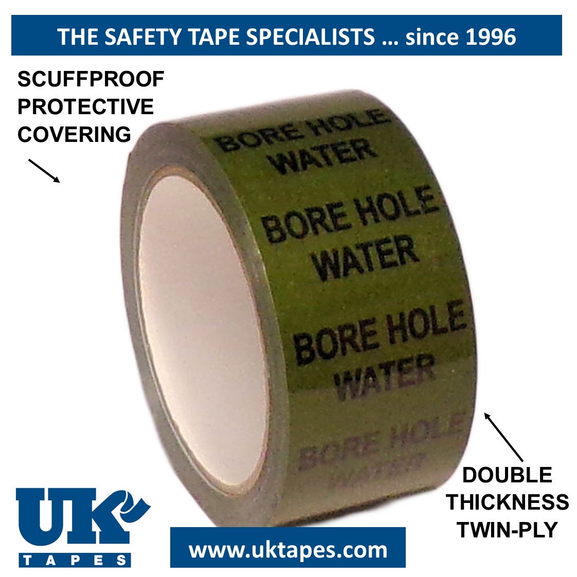 BORE HOLE WATER Pipe Marking Tape
