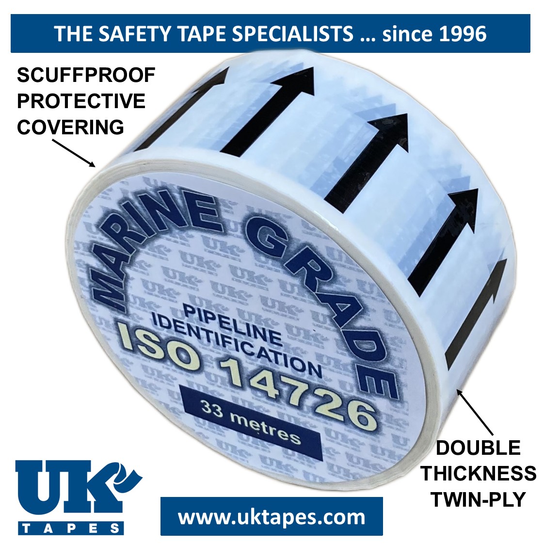 ARROW Marine Grade Pipe Marking Tape to ISO 14726