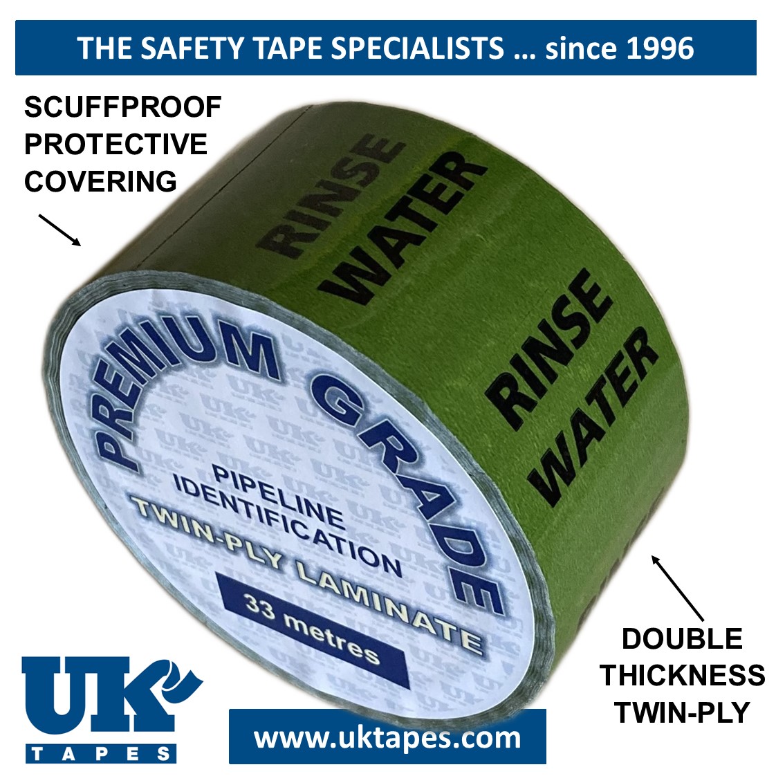 RINSE WATER Pipe Marking Tape