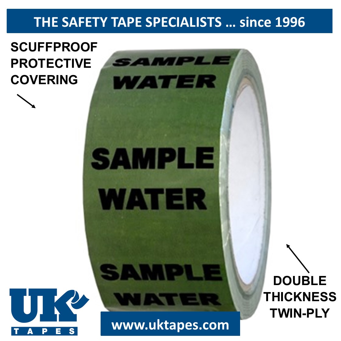 SAMPLE WATER Pipe Marking Tape