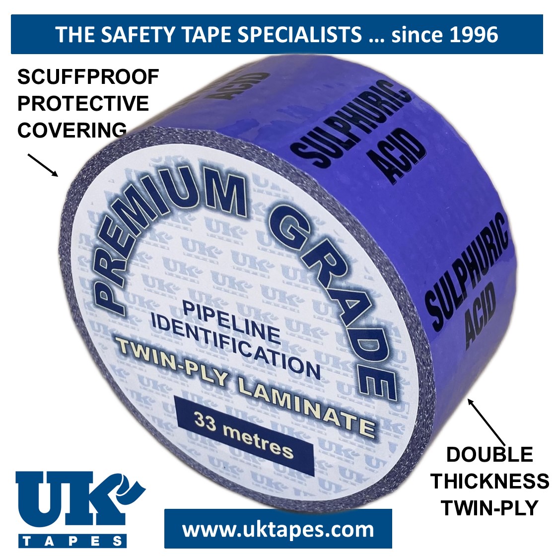 SULPHURIC ACID  Pipe Marking Tape
