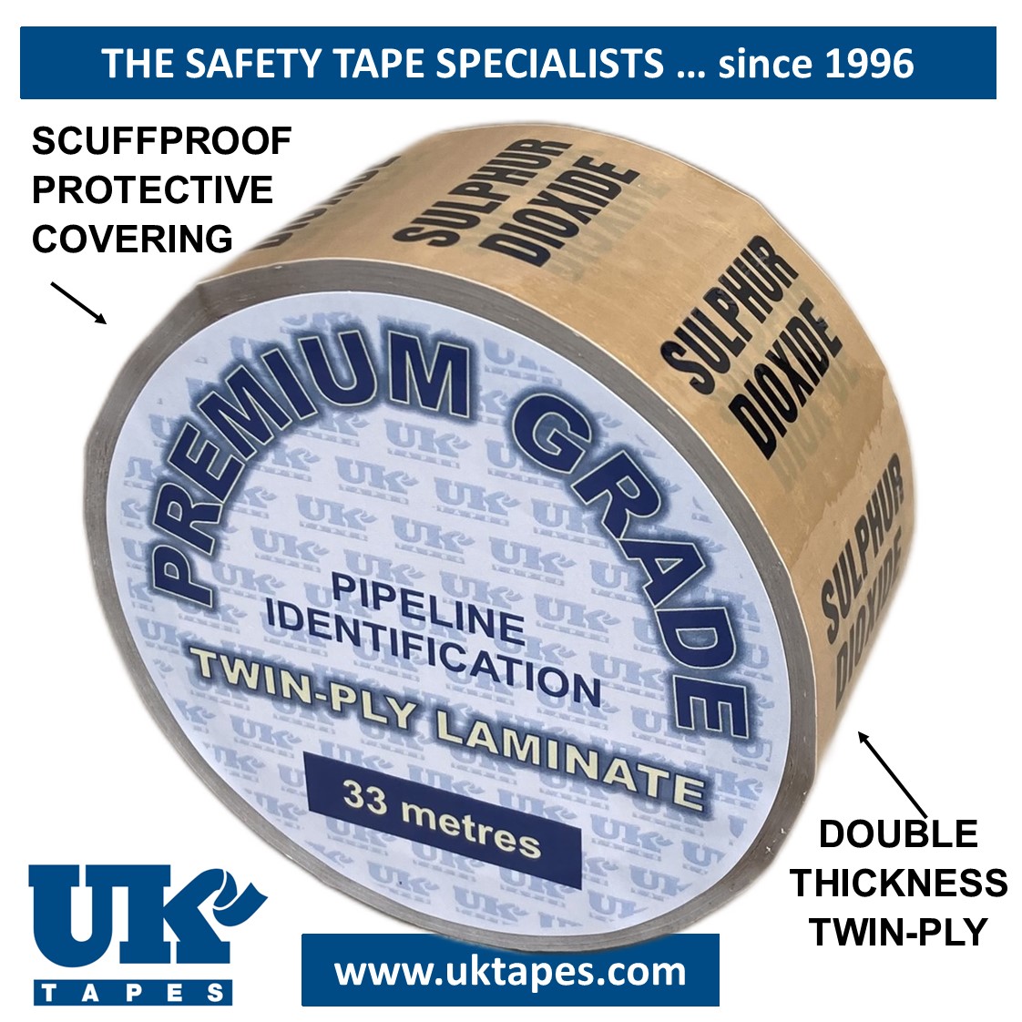 SULPHUR DIOXIDE Pipe Marking Tape