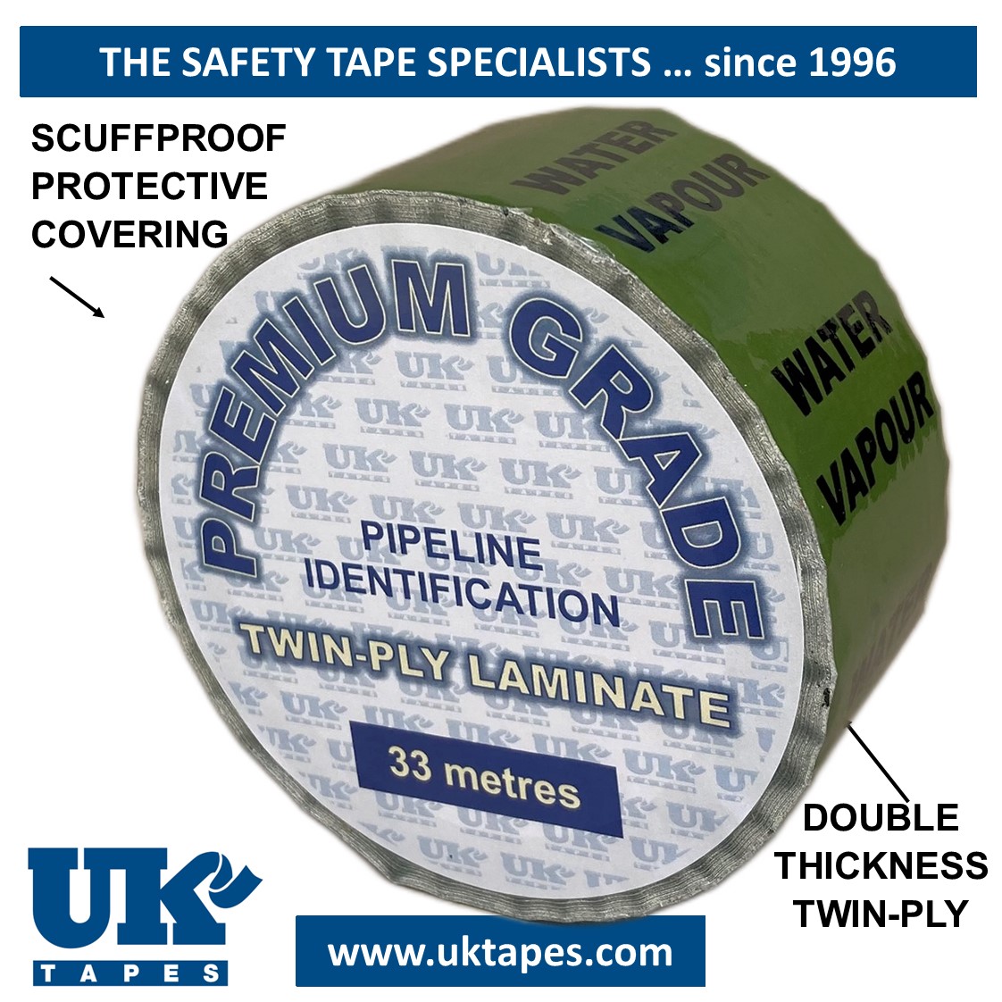 WATER VAPOUR Pipe Marking Tape
