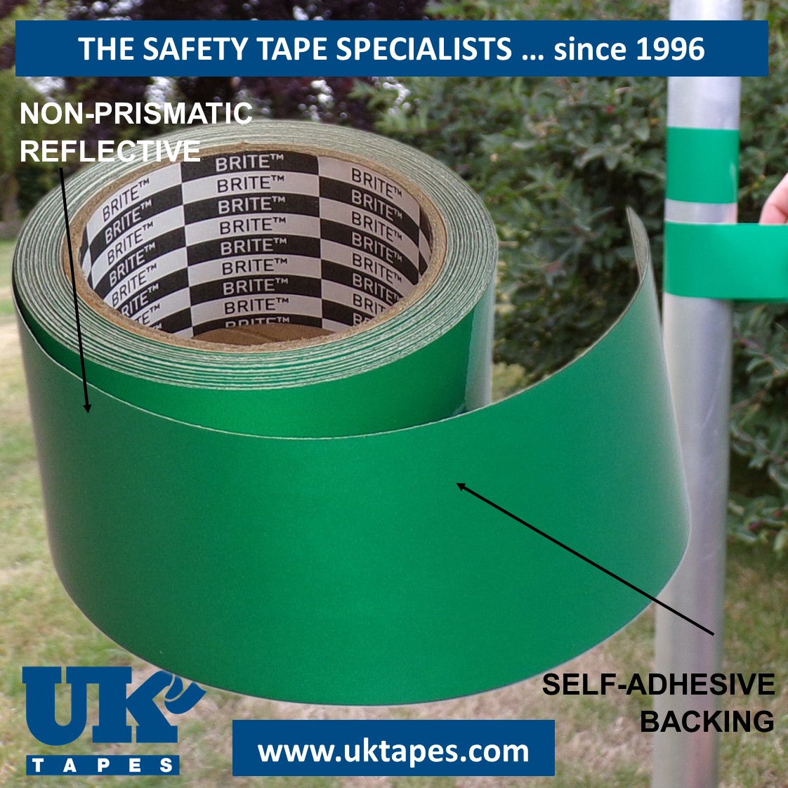Green reflective tape (150mm x 25M)