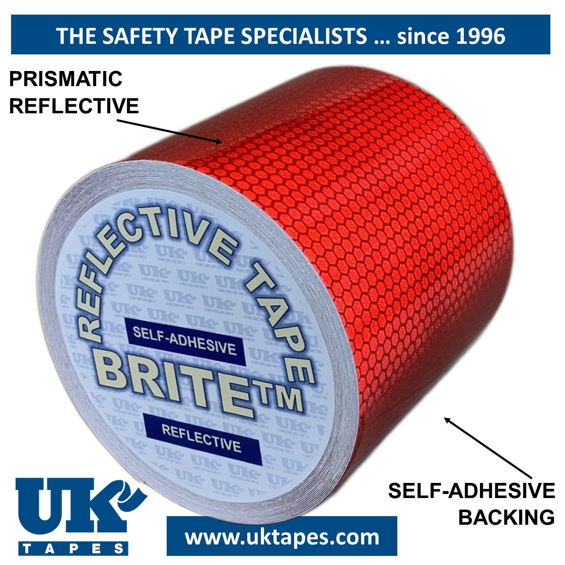 HI-INTENSITY PRISMATIC Reflective Tape: red (100mm x 10M)