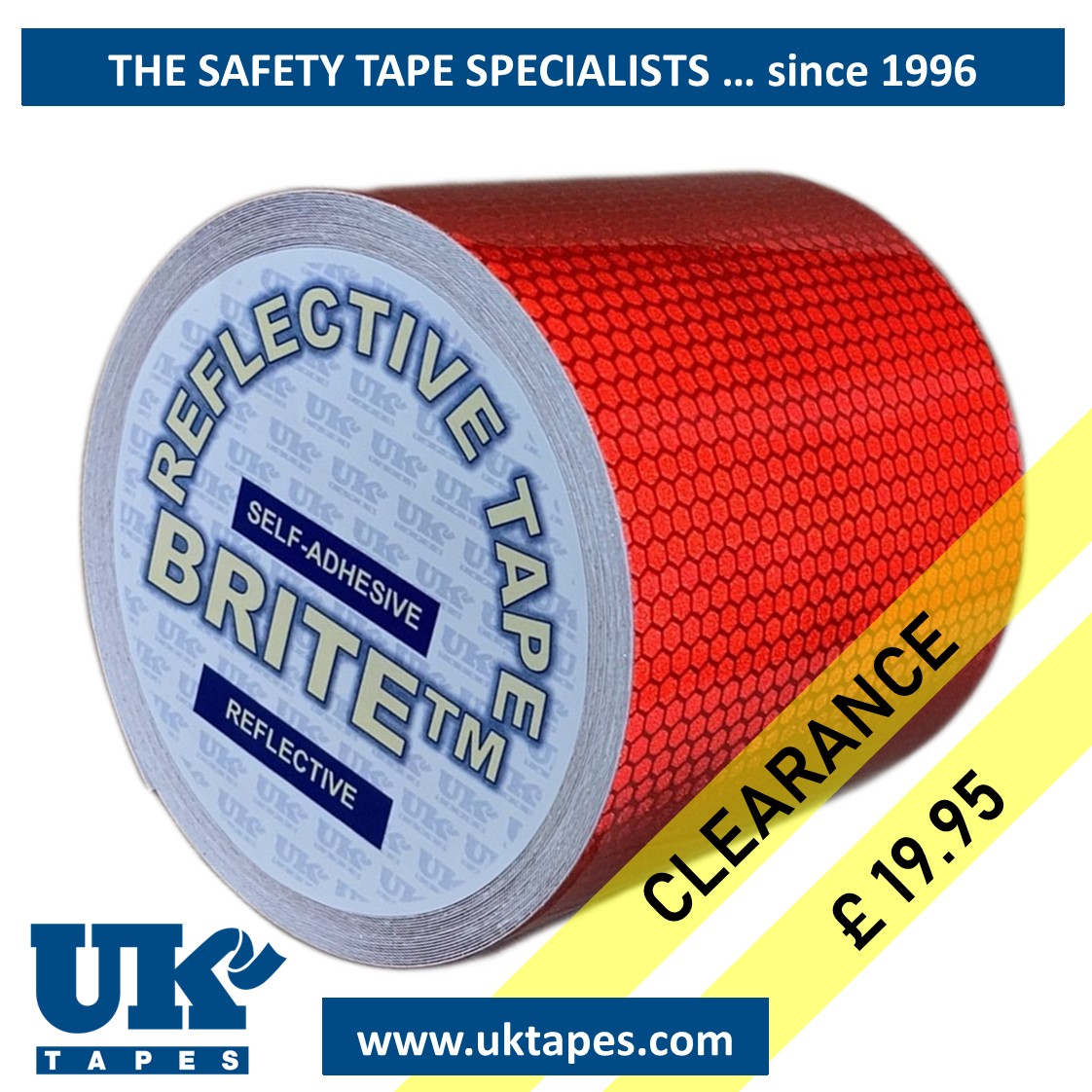 HI-INTENSITY PRISMATIC Reflective Tape: red (100mm x 5M)