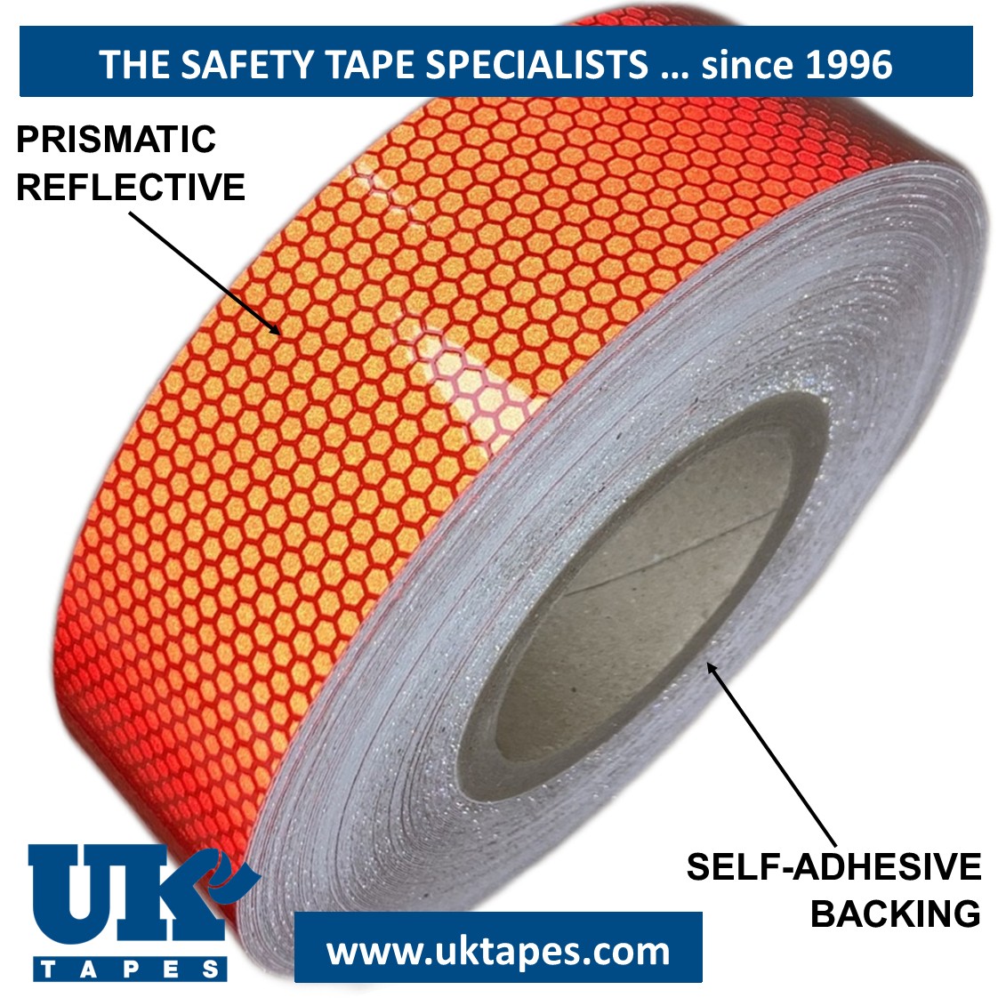 HI-INTENSITY PRISMATIC Reflective Tape: red (50mm x 45M)
