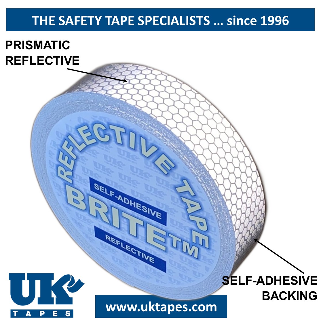 HI-INTENSITY PRISMATIC Reflective Tape: white (25mm x 10M)