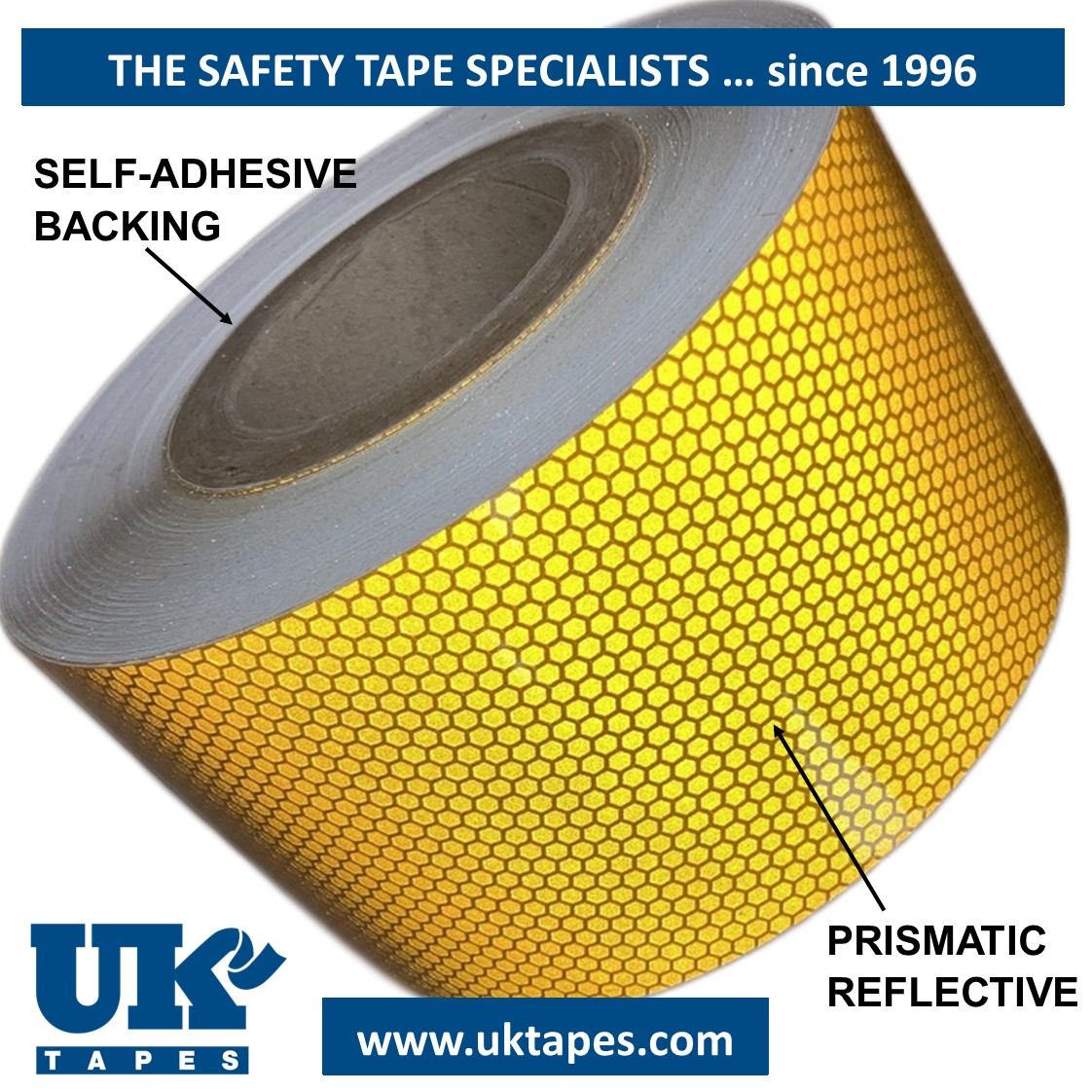 HI-INTENSITY PRISMATIC Reflective Tape: yellow (100mm x 45M)