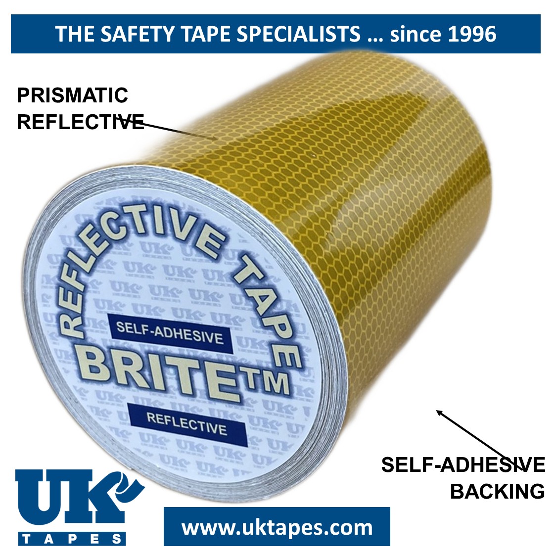 HI-INTENSITY PRISMATIC Reflective Tape: yellow (150mm x 10M)
