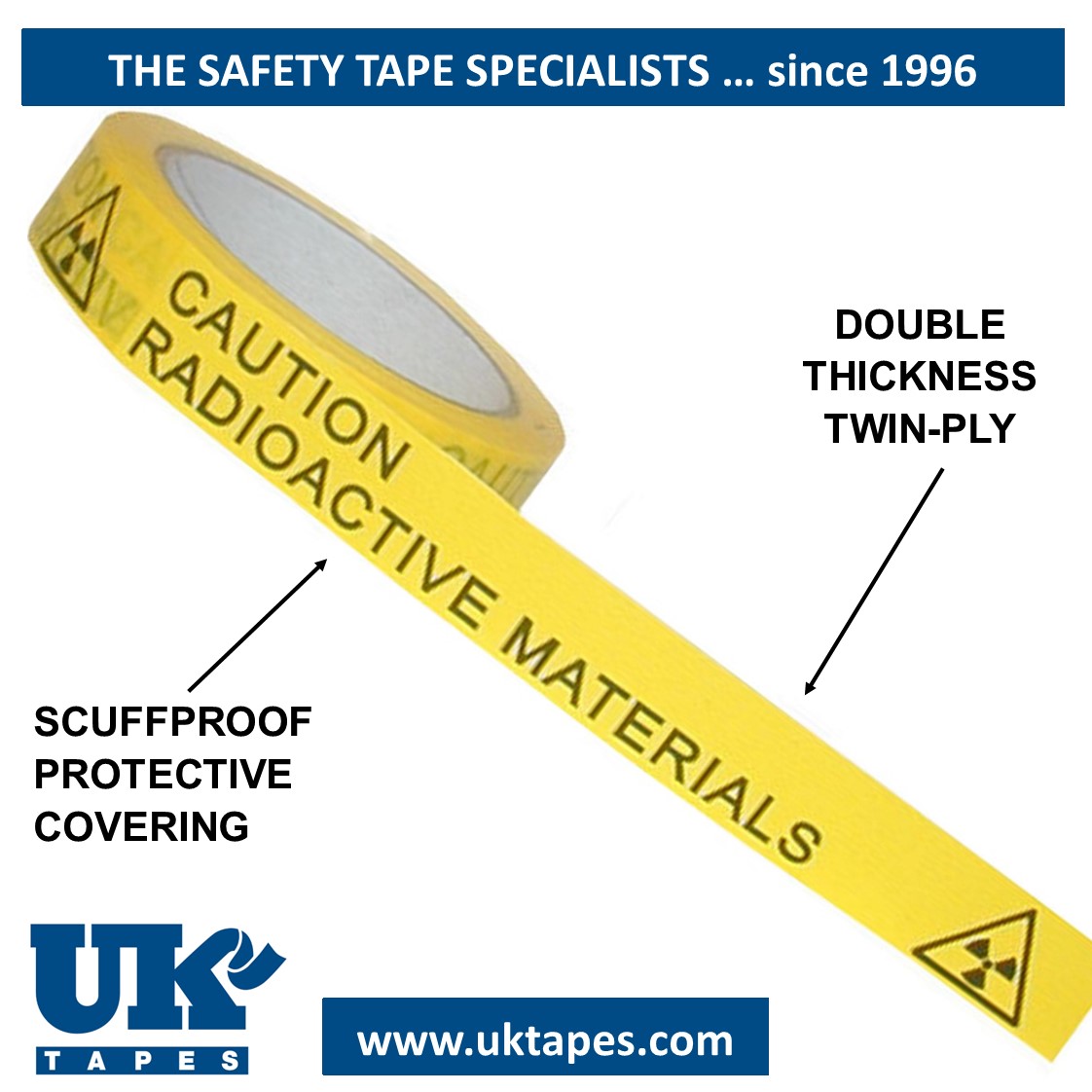 CAUTION RADIOACTIVE MATERIAL Adhesive Tape