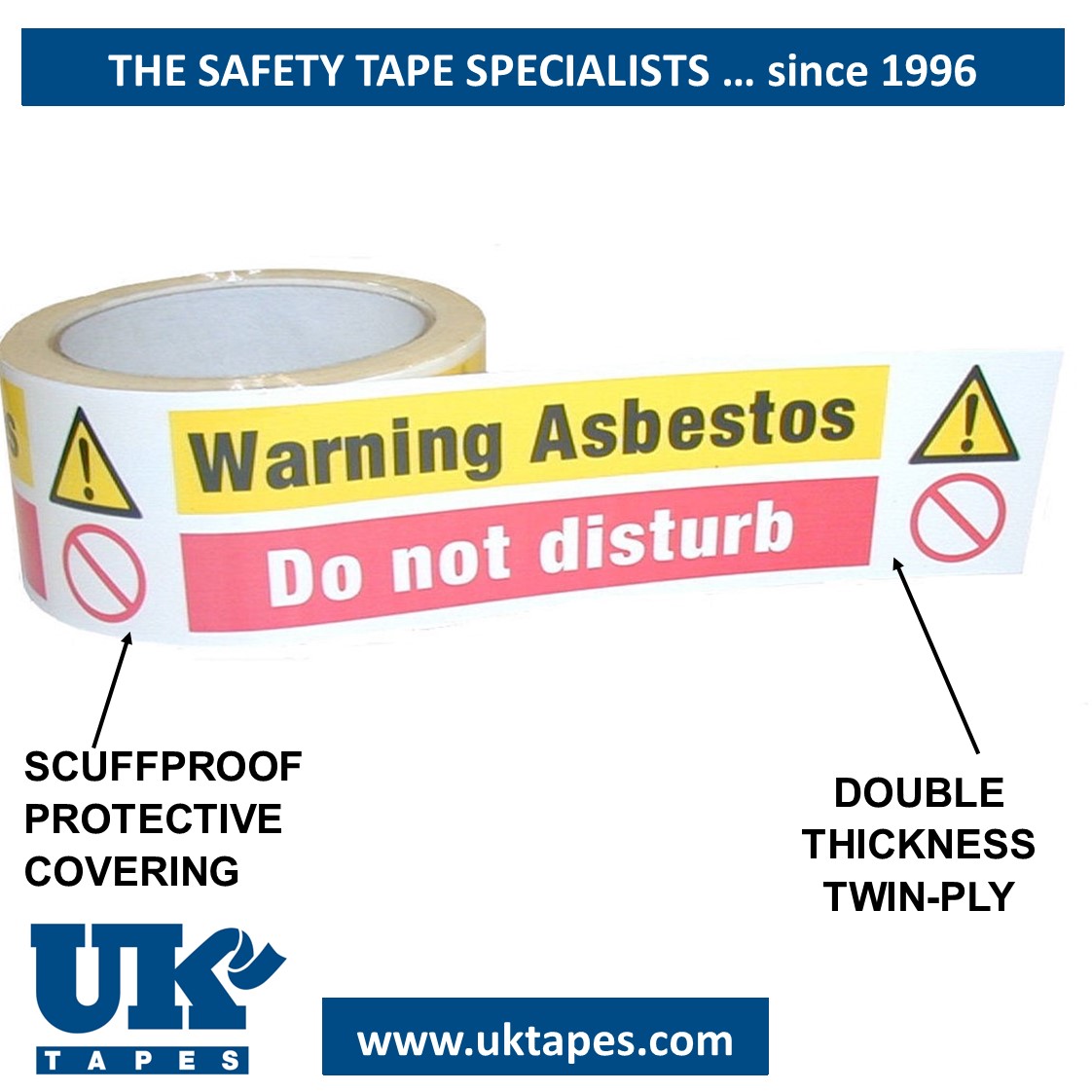 WARNING ASBESTOS DO NOT DISTURB adhesive tape