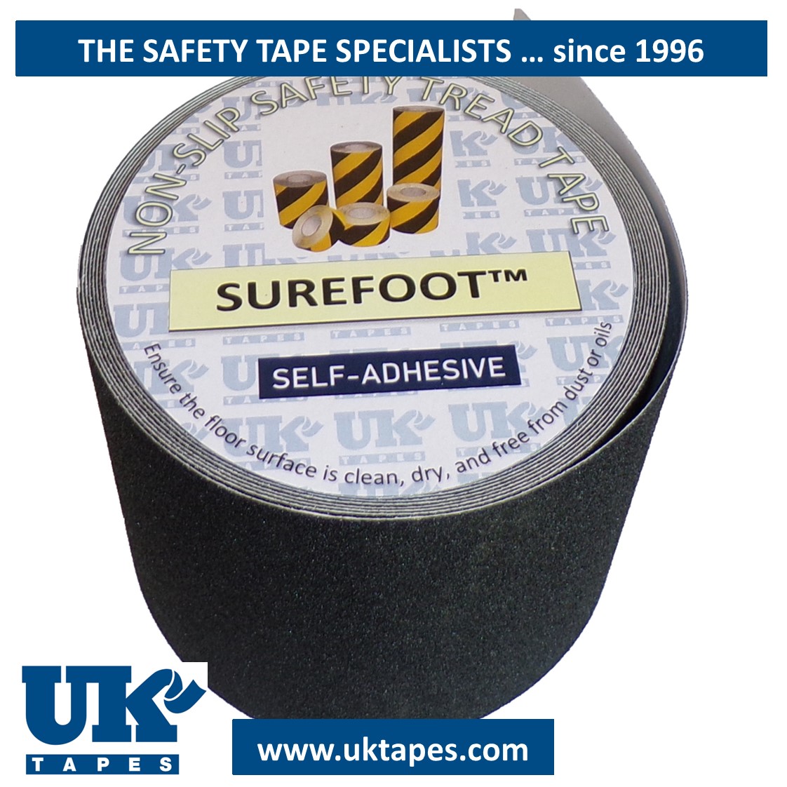 SUREFOOT&trade; Anti-slip tape: black (150mm)