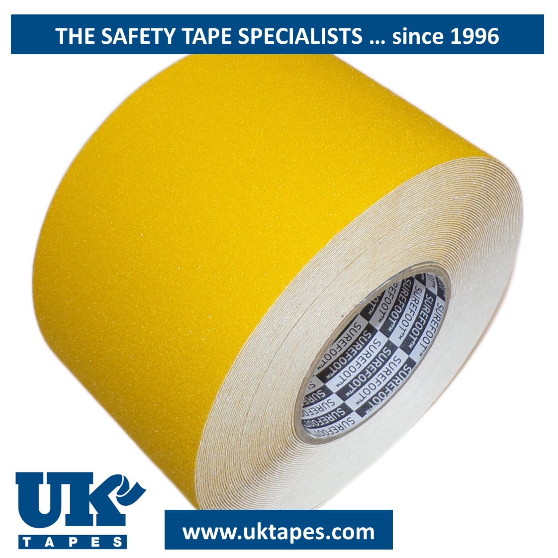 SUREFOOT&trade; Anti-slip tape: yellow (100mm)