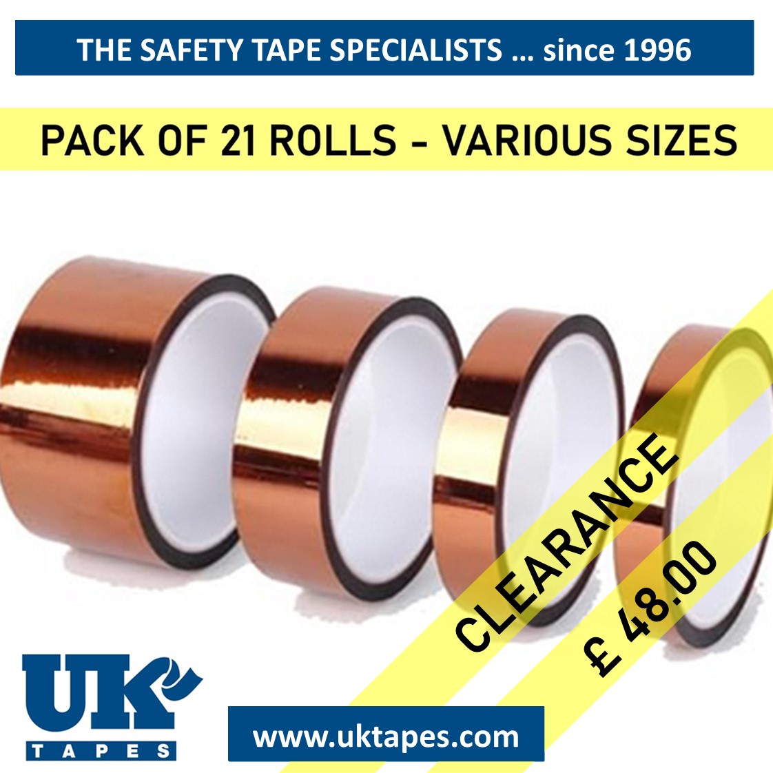 KAPTON tape (Pack of 21 rolls - mixed sizes)